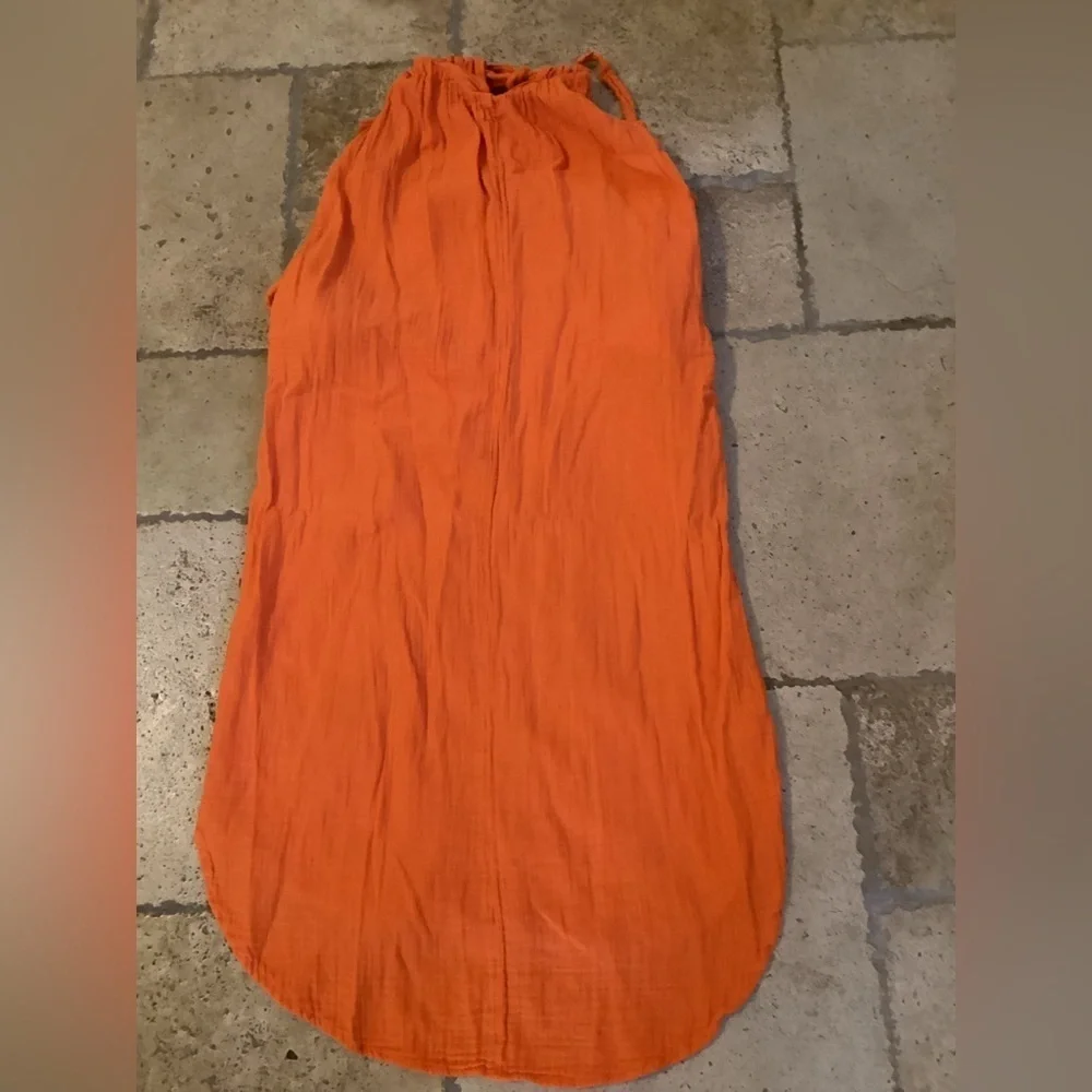 Old Navy Orange Maxi A-Line dress-SZ M PIT TO PIT 14” Length 44” Pockets M3